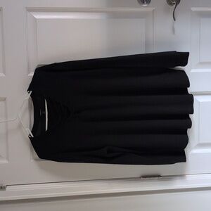 Torrid Black V-Neck Sweater with Lace-Up Front